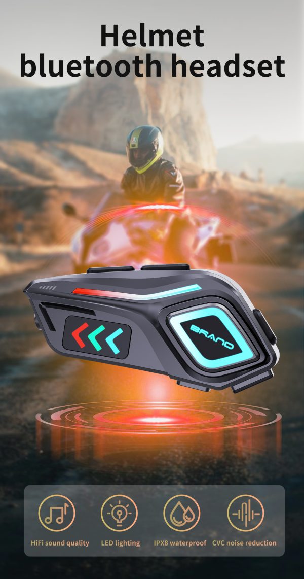 40-Hour Bluetooth Headset for Helmets