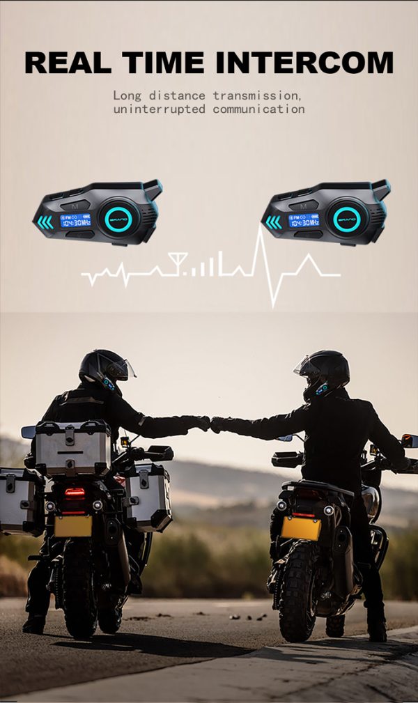 Helmet Bluetooth Headset with FM and Turn Signals