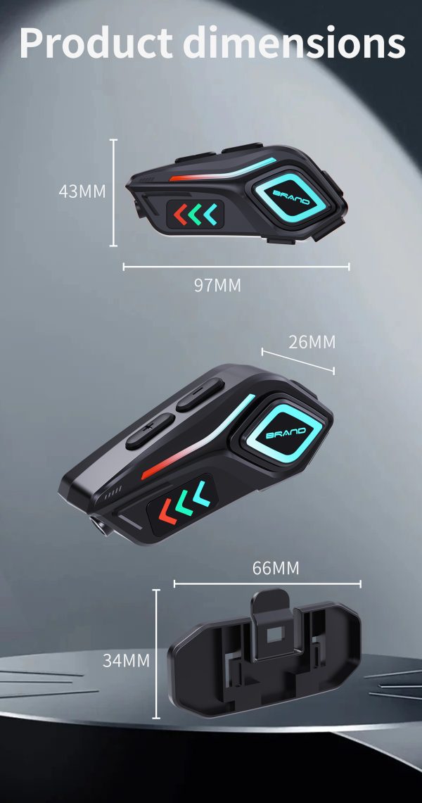 40-Hour Bluetooth Headset for Helmets