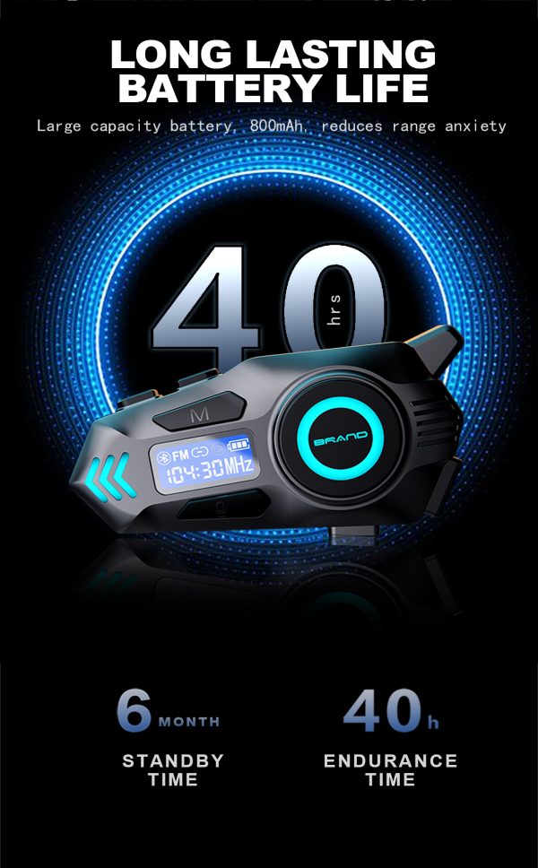 Helmet Bluetooth Headset with FM and Turn Signals