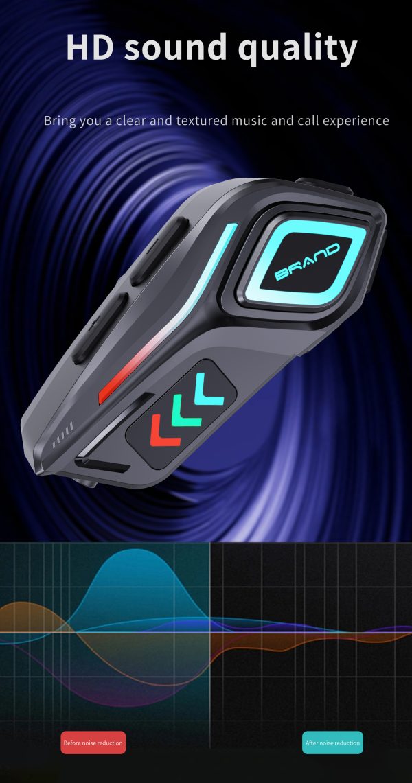 40-Hour Bluetooth Headset for Helmets
