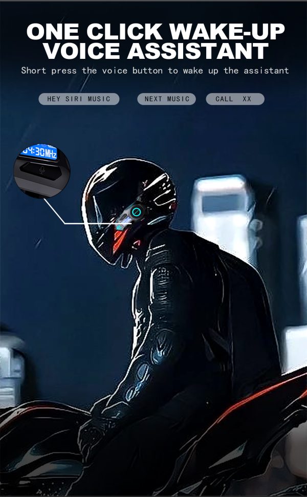 Helmet Bluetooth Headset with FM and Turn Signals