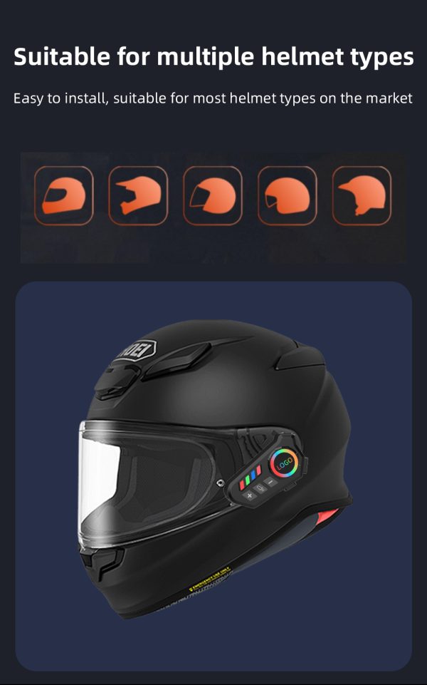 40-Hour Bluetooth Headset for Helmets
