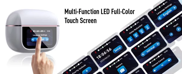 Touch screen noise-canceling bluetooth headphone